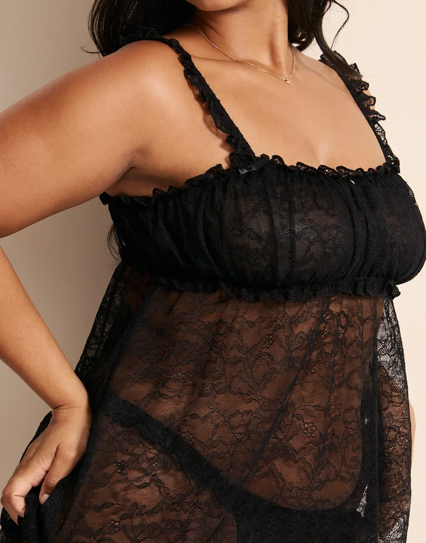 Maddy Black Plus Unlined lingerie bundle Model 5