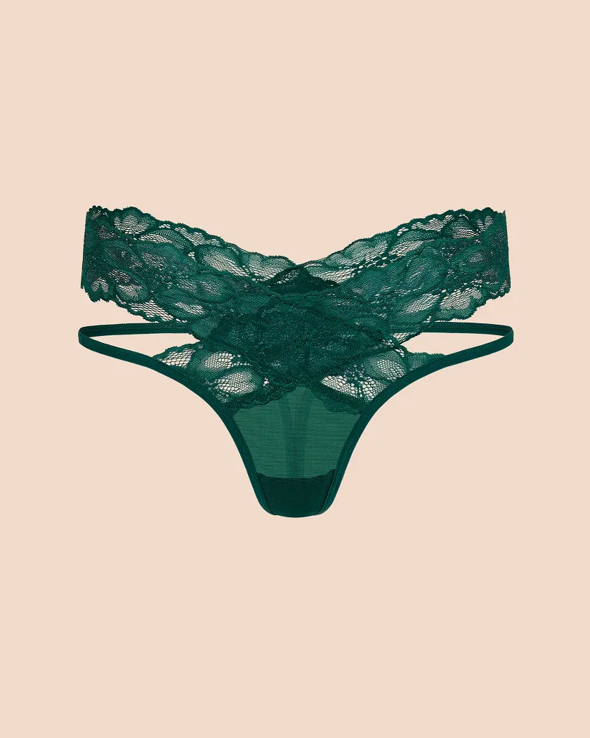 Alma Thong Dark Green panty bundle Still 3