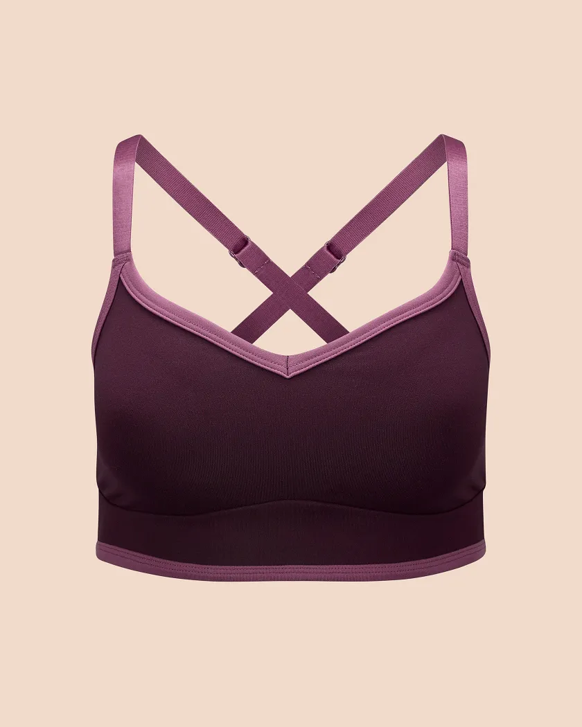 Clarity Sports Bra Dark Purple activewear bundle Still 3