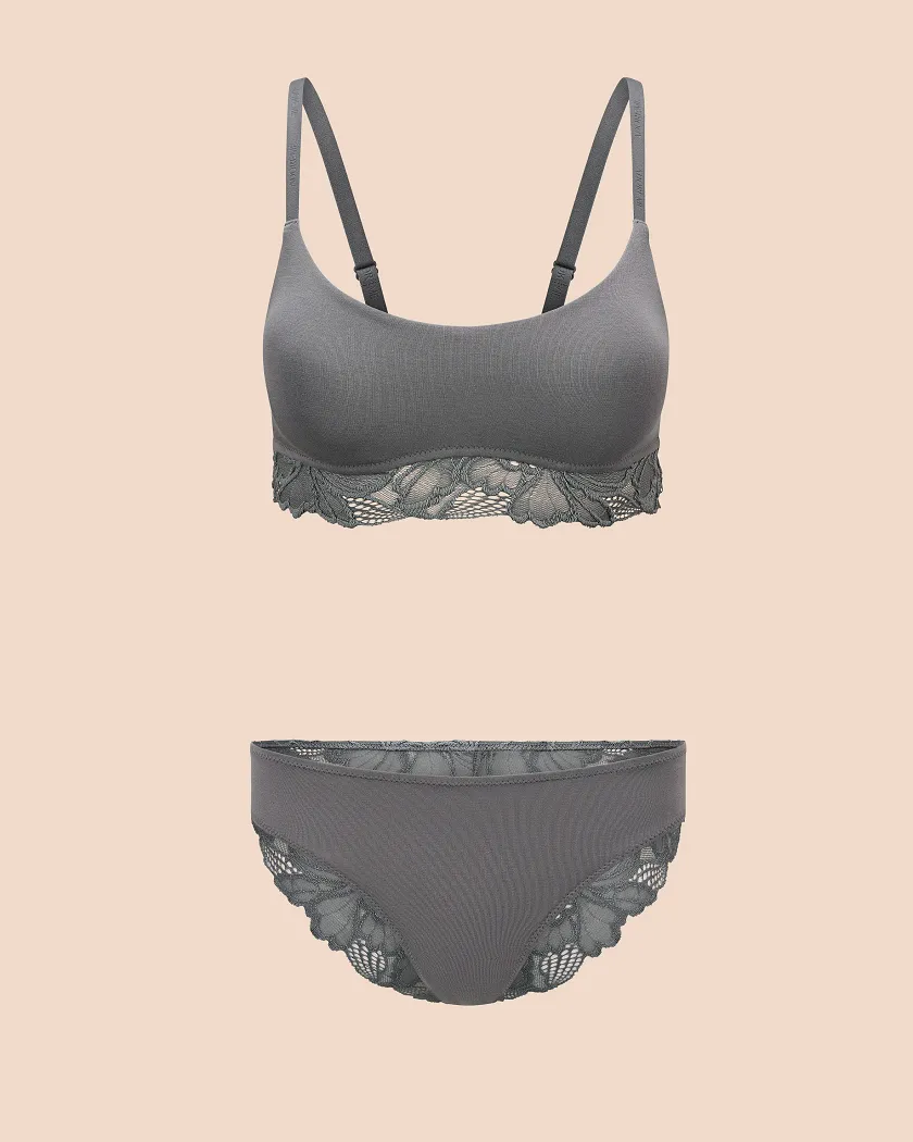 Shiloh Dark Gray Plus Contour bra and panty bundle Still 5