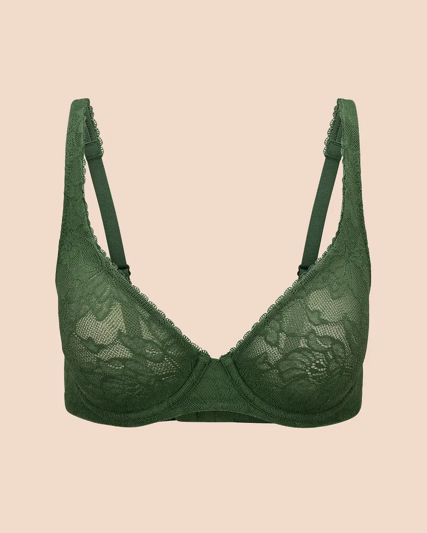 Winona Dark Green Unlined bra bundle Still 3