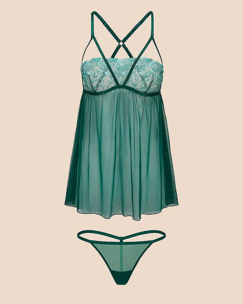Angelika Green Unlined lingerie bundle Still 3