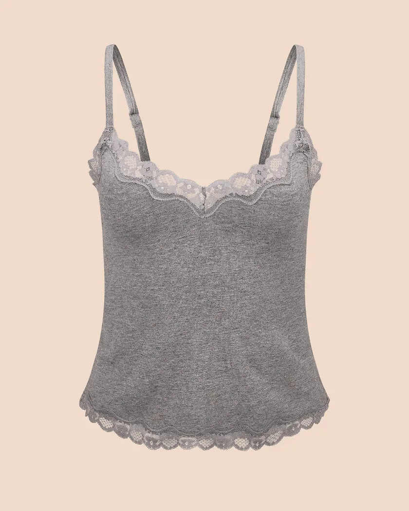 Jersey Cami Gray Unlined lounge bundle Still 2