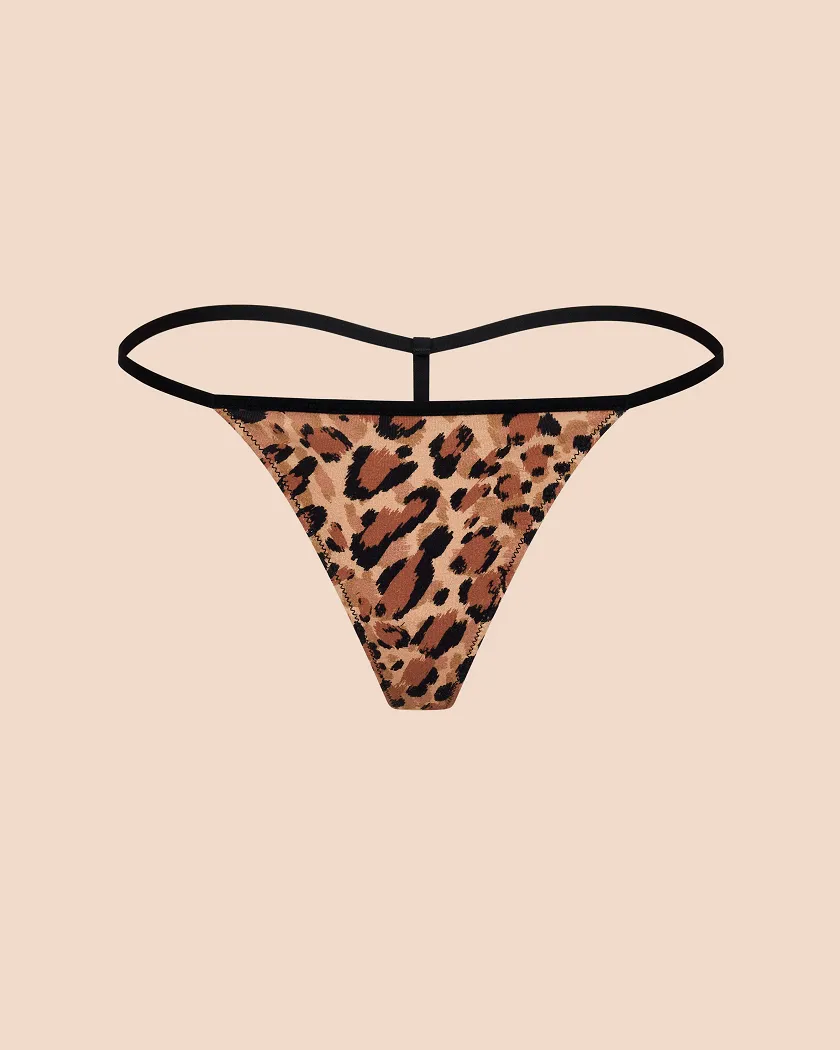 Jersey G-String Animal Brown panty bundle Still 2