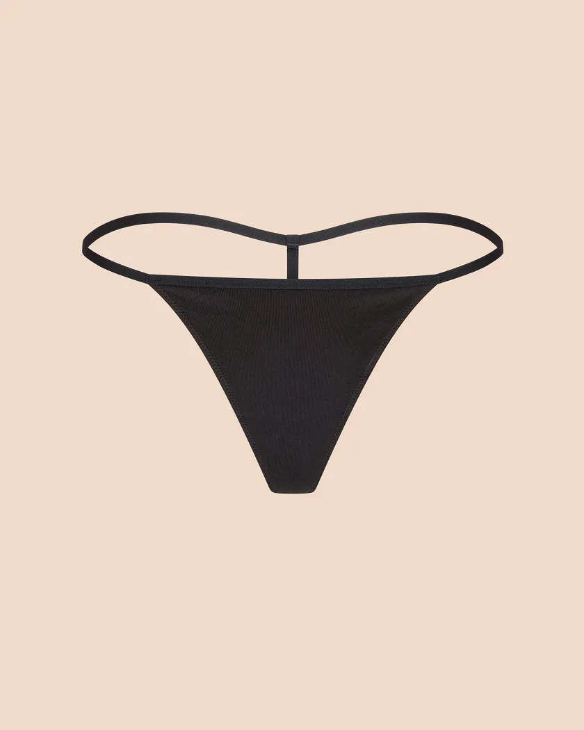 Jersey G-String Black panty bundle Still 2