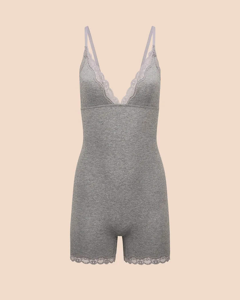 Jersey Romper Gray Unlined lounge bundle Still 2