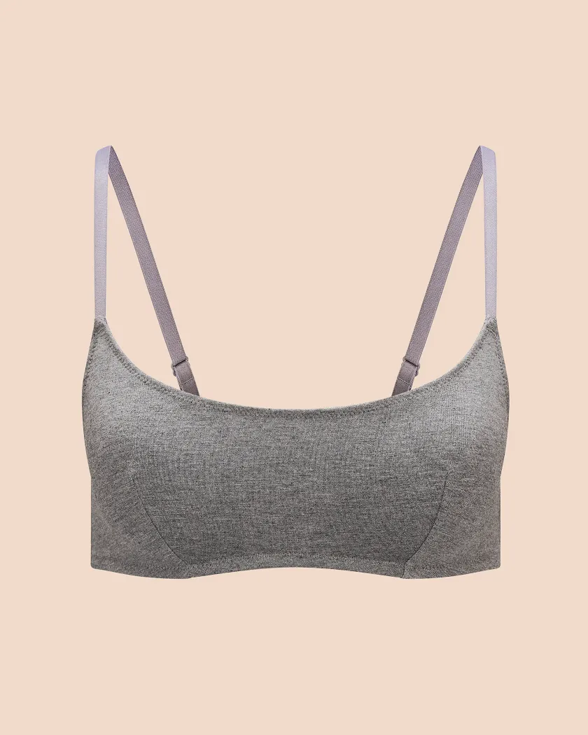 Jersey Wireless Scoop Gray Unlined bra bundle Still 2