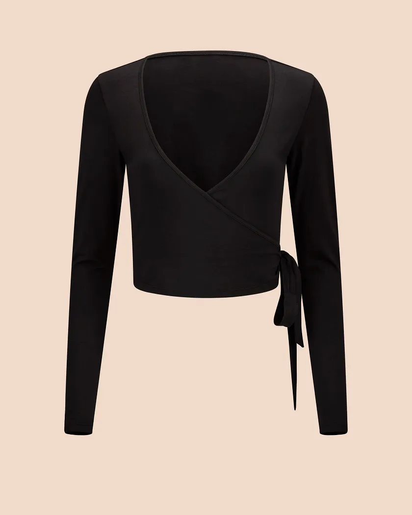 Jersey Ballet Wrap Black lounge bundle Still 2