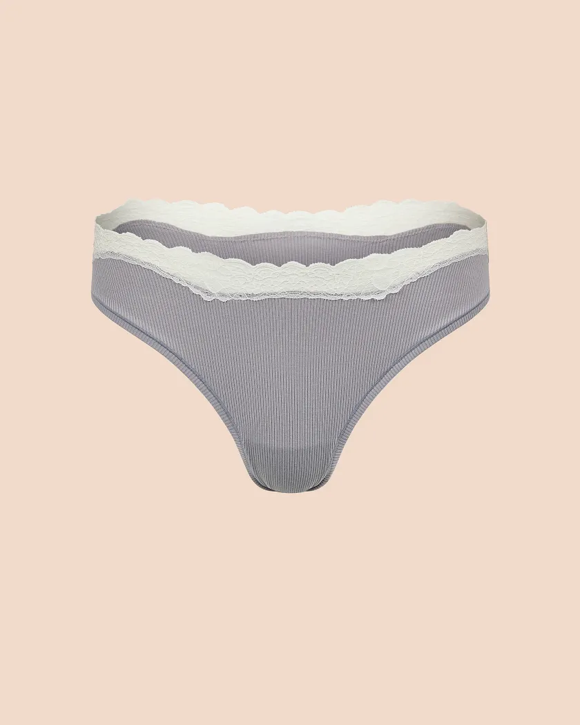 Rib Brazilian Medium Gray panty bundle Still 2