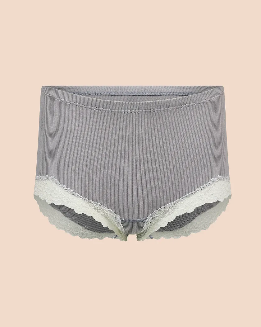Rib Shortie Medium Gray panty bundle Still 2