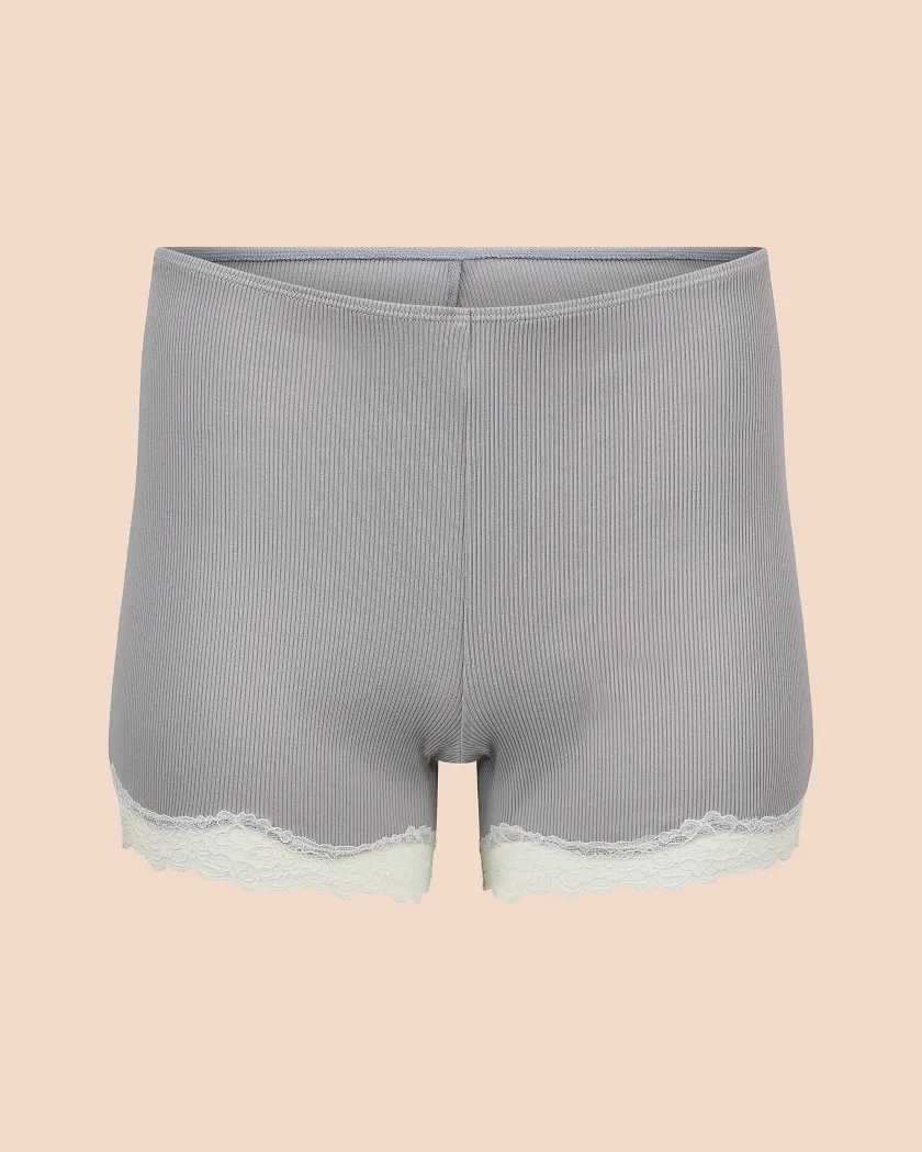 Rib Biker Short Medium Gray lounge bundle Still 2