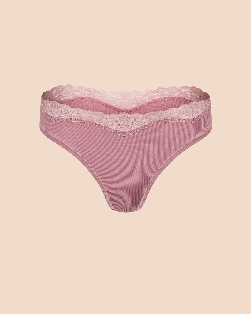 Rib Thong Medium Purple panty bundle Still 2