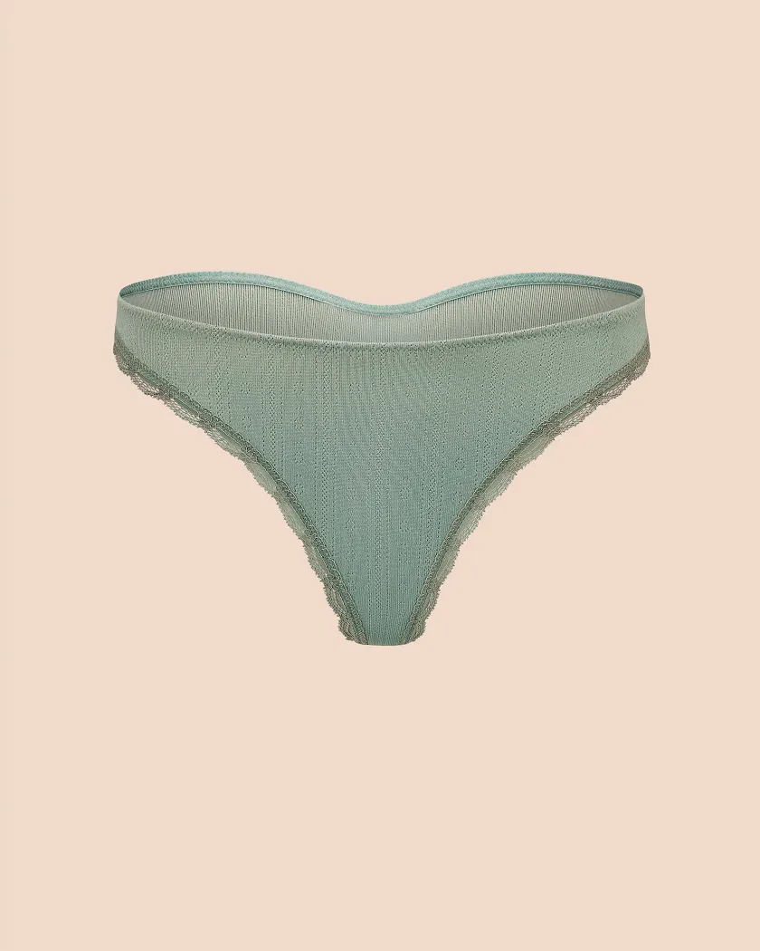 Pointelle Brazilian Medium Green panty bundle Still 2