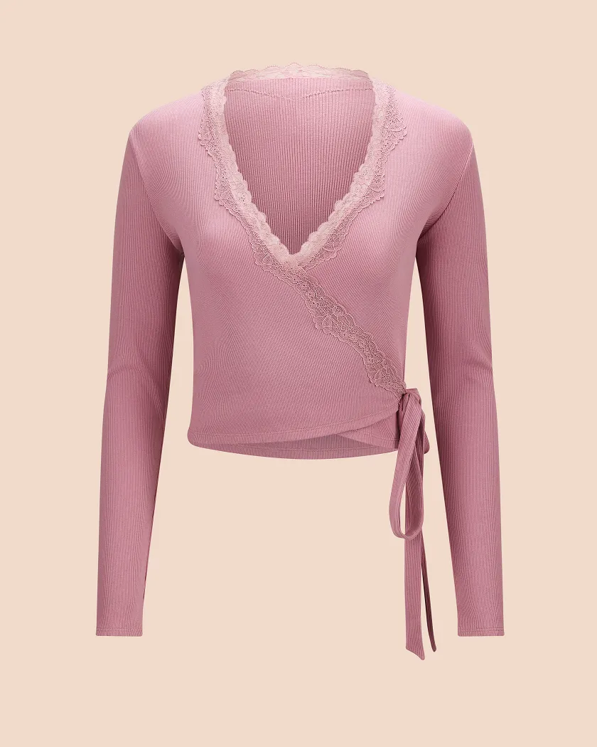 Rib Ballet Wrap Medium Purple lounge bundle Still 2