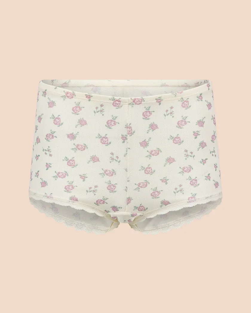 Pointelle Short Floral Beige lounge bundle Still 2