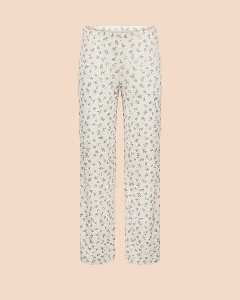 Pointelle Pant Floral Beige lounge bundle Still 2