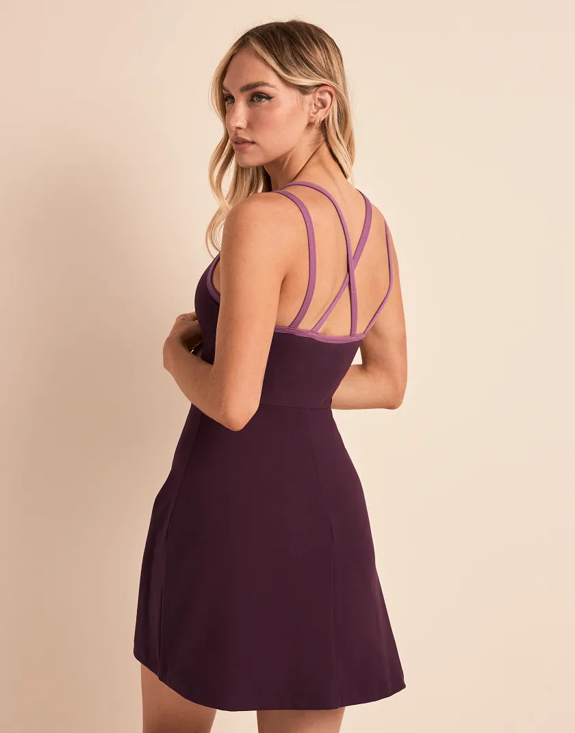 Clarity Dress Dark Purple activewear bundle Model 6