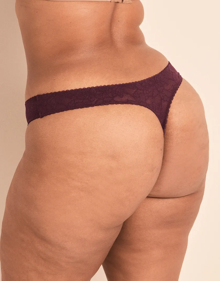 Delany Thong Dark Purple Plus panty bundle Model 5