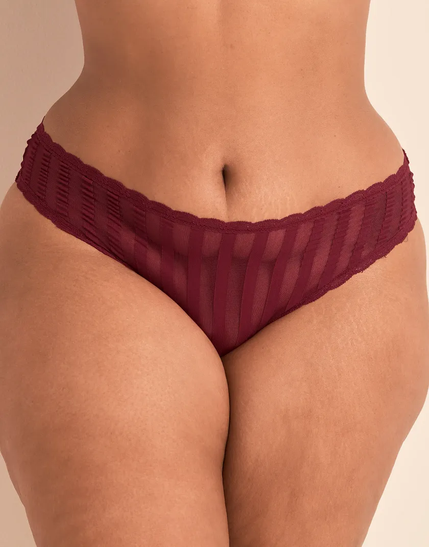 Juno Cheeky Dark Red Plus panty bundle Model 5