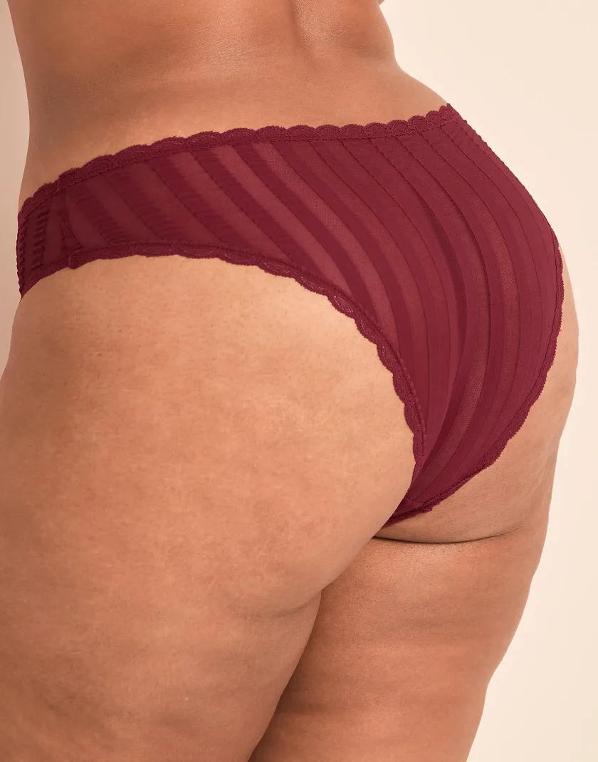 Juno Cheeky Dark Red Plus panty bundle Model 2