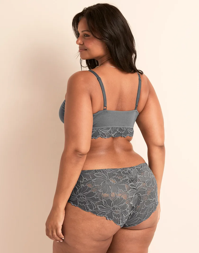 Shiloh Dark Gray Plus Contour bra and panty bundle Model 4