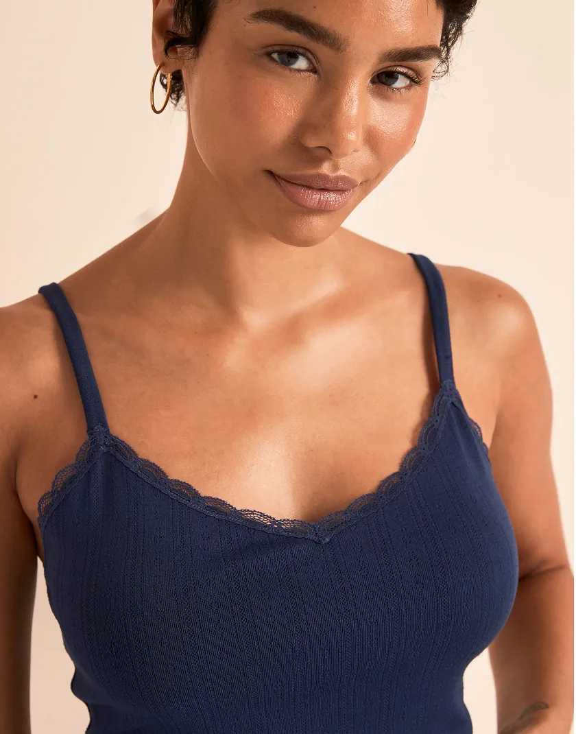 Pointelle Cami Dark Blue lounge bundle Model 3
