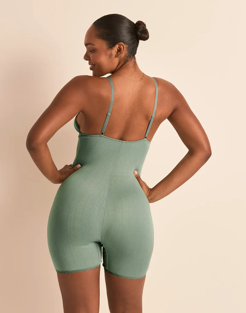 Pointelle Romper Medium Green lounge bundle Model 4