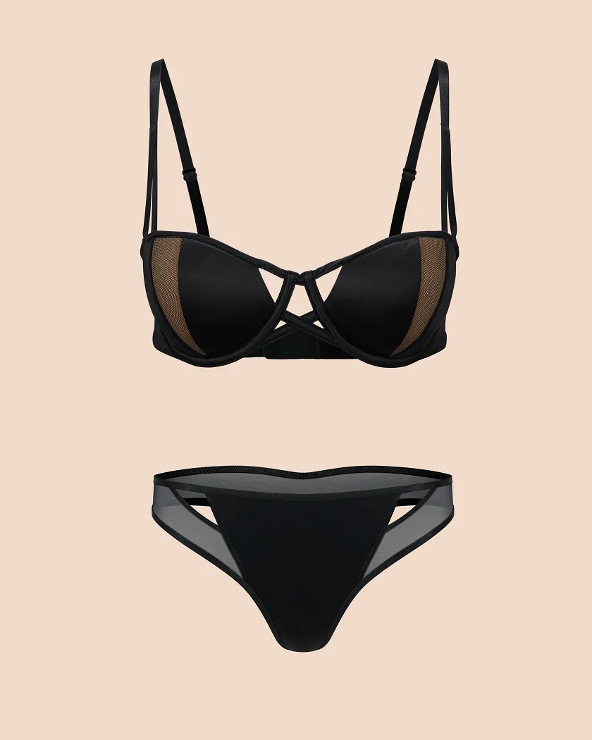 Cassandre Black 2 Lightly Lined bra bundle Still 2