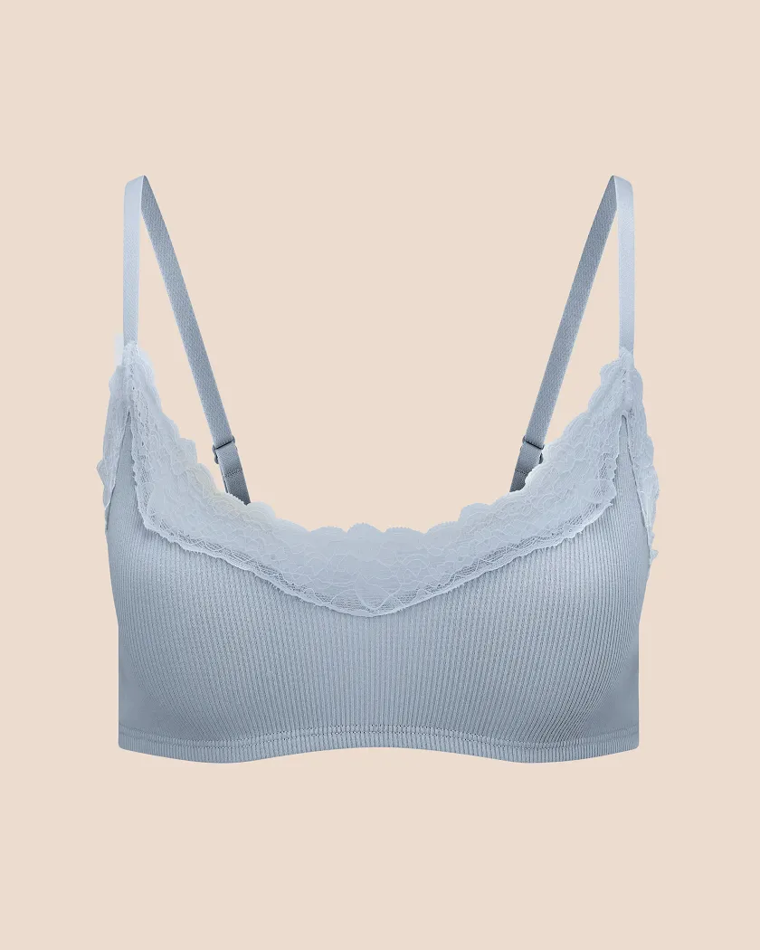 Rib Wireless Scoop Light Blue Unlined bra bundle Still 2