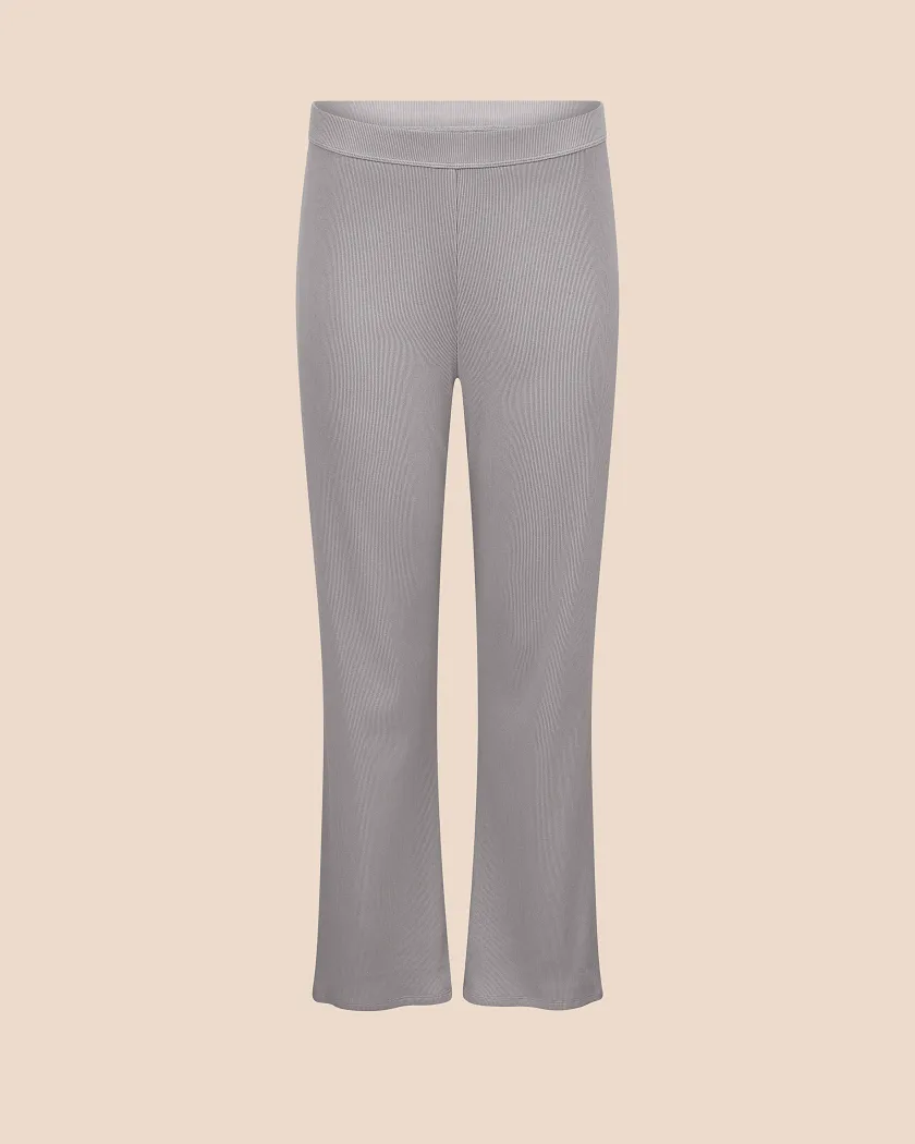 Rib Boyfriend Pant Medium Gray lounge bundle Still 2