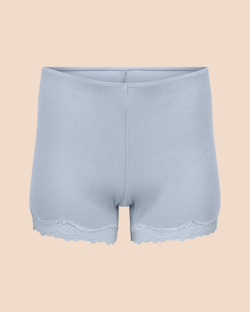 Rib Biker Short Light Blue lounge bundle Still 2