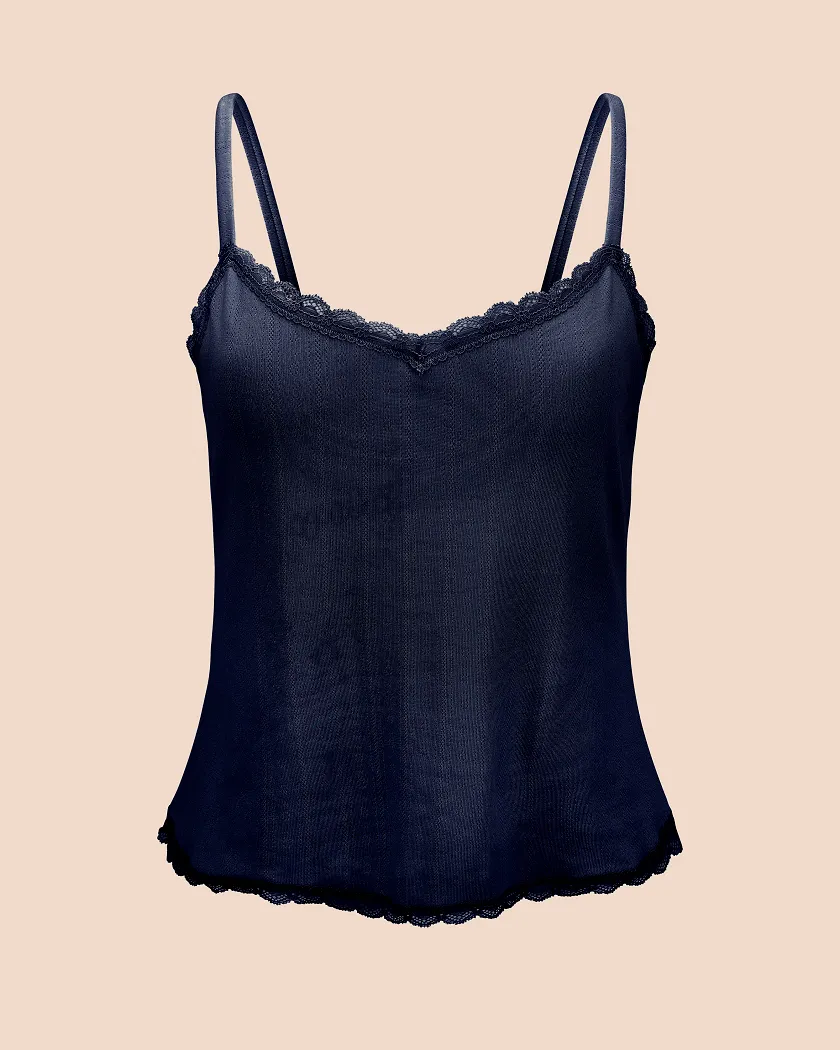 Pointelle Cami Dark Blue lounge bundle Still 2
