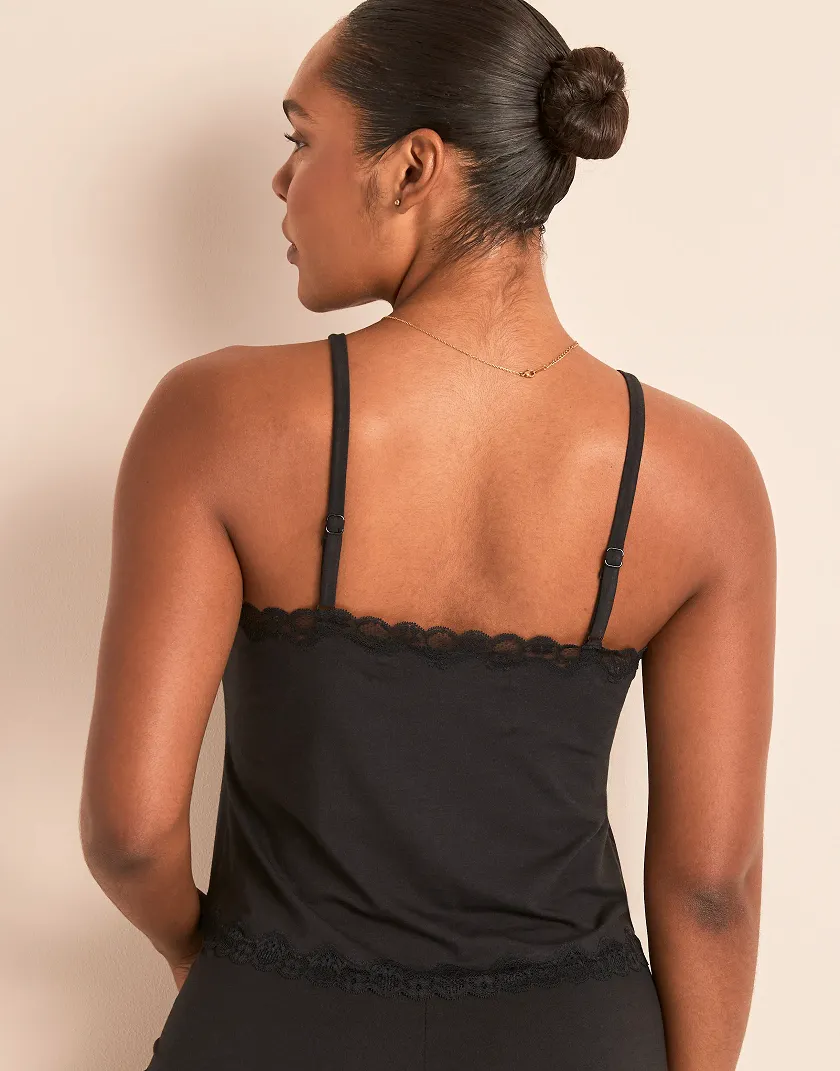 Jersey Cami Black Unlined lounge bundle Model 4
