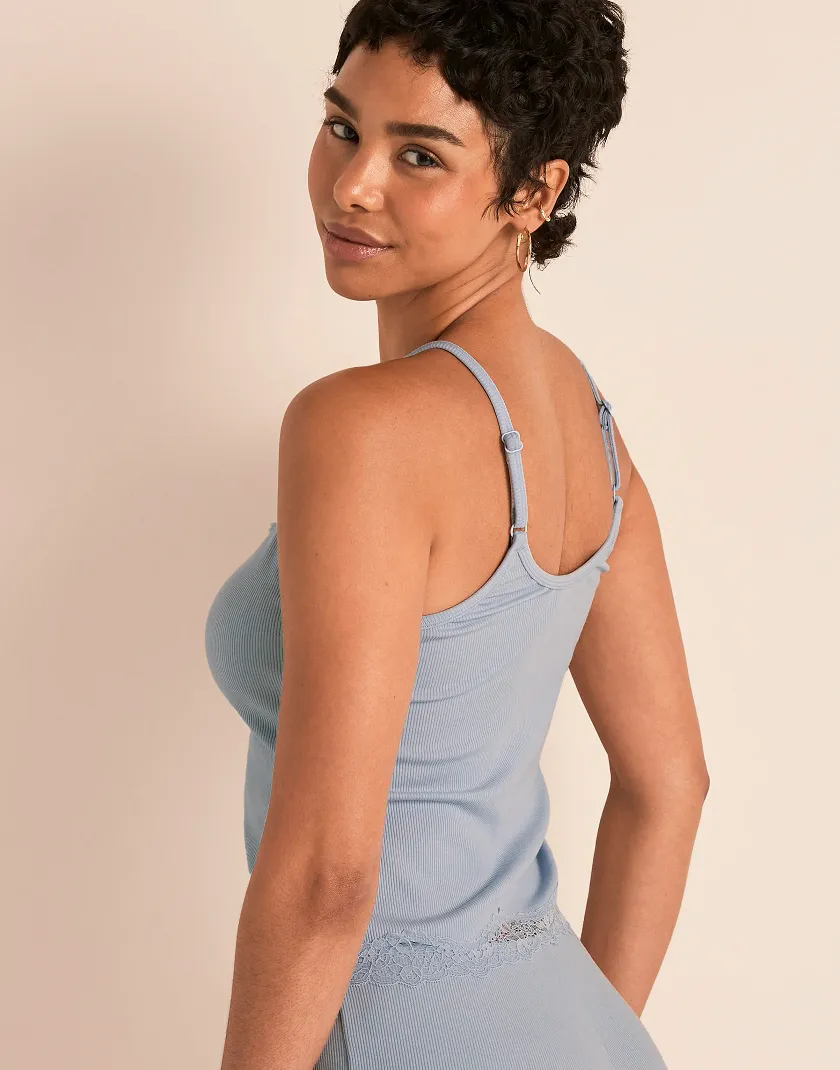 Rib Cami Light Blue lounge bundle Model 4