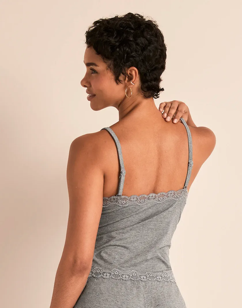 Jersey Cami Gray Unlined lounge bundle Model 4