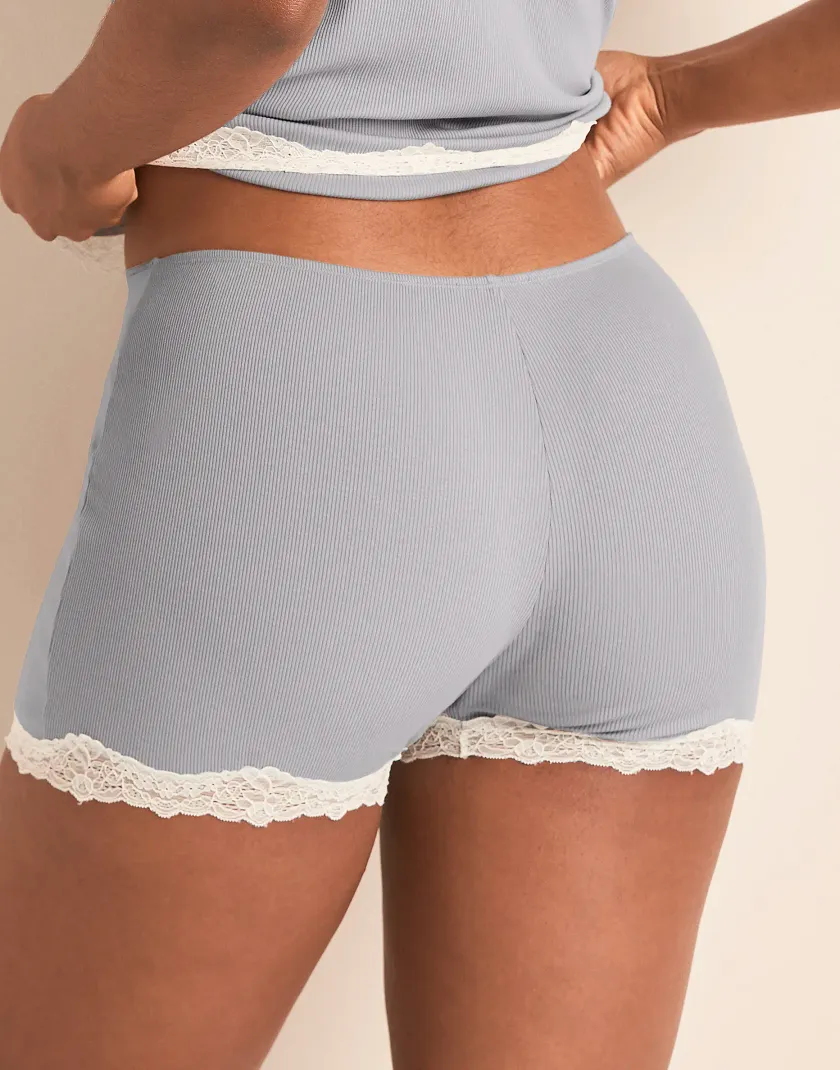 Rib Biker Short Medium Gray lounge bundle Model 3