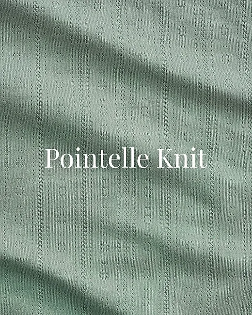Pointelle Long Sleeve Medium Green lounge bundle Swatch 5