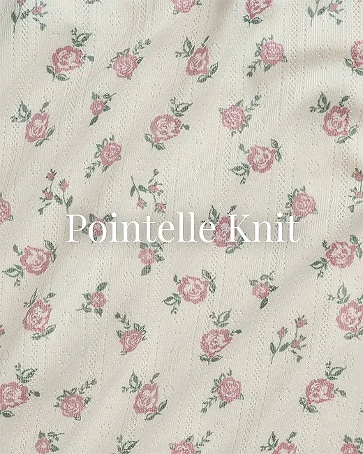 Pointelle Ballet Wrap Floral Beige lounge bundle Swatch 5