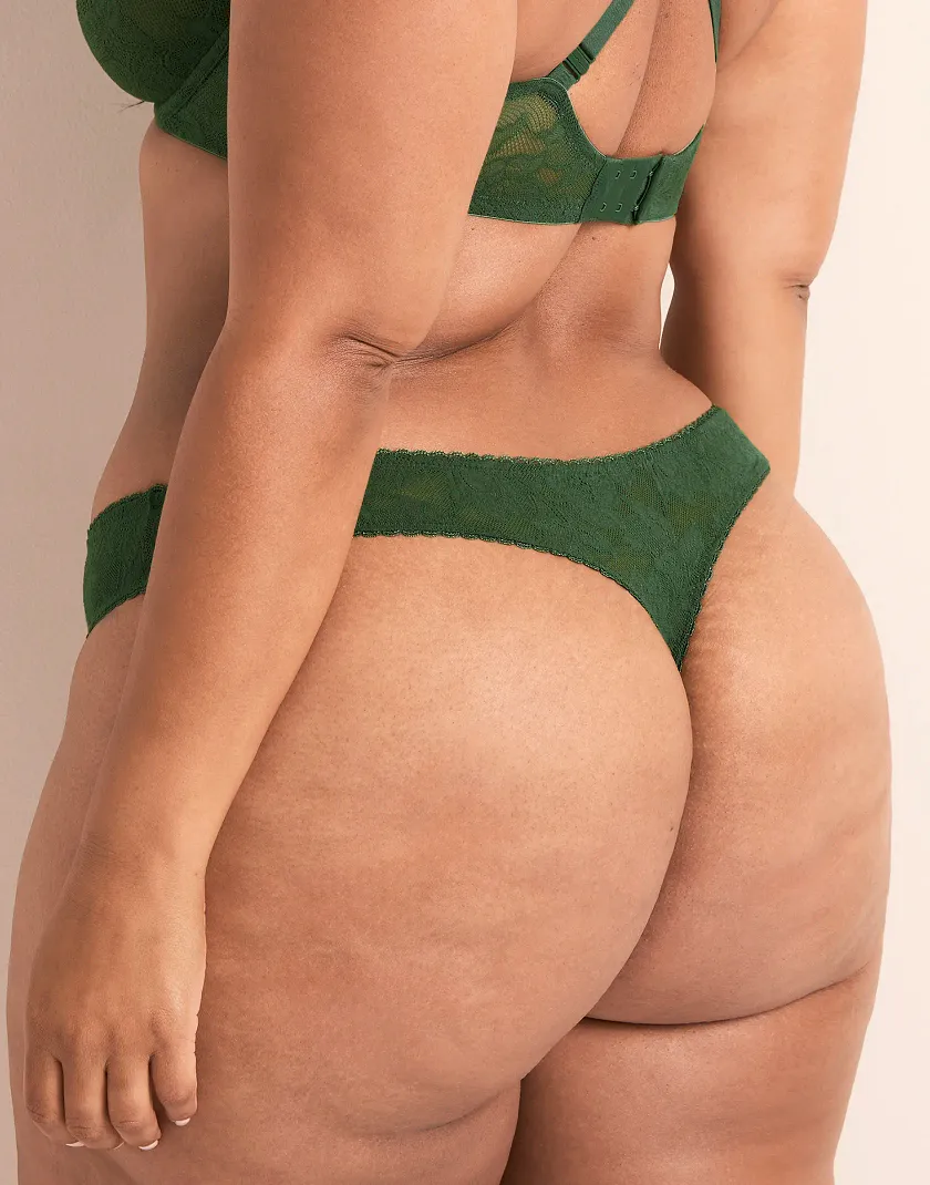 Delany Thong Dark Green Plus panty bundle Model 5