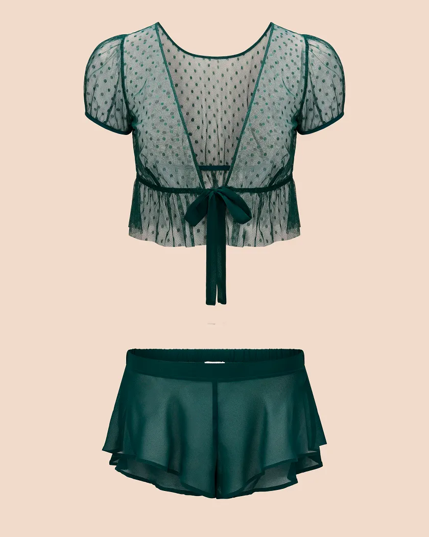 Lindie Dark Green Unlined lingerie bundle Still 2