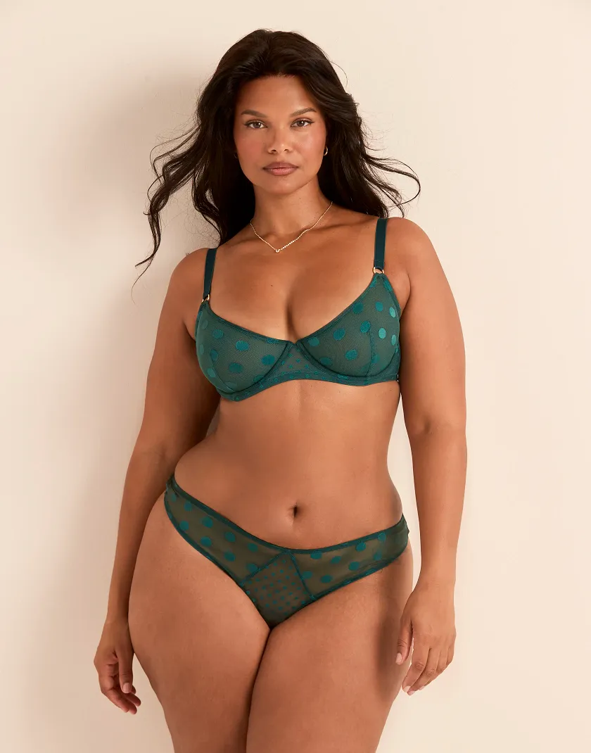 Bertie Dark Green 2 Unlined bra bundle Model 7