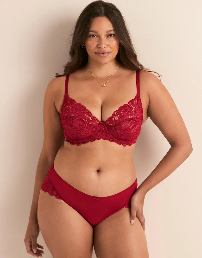 London Dark Red 2 Unlined bra bundle Model 7