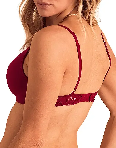 Harlowe B1 Dark Red 2 Contour bra bundle Model 2