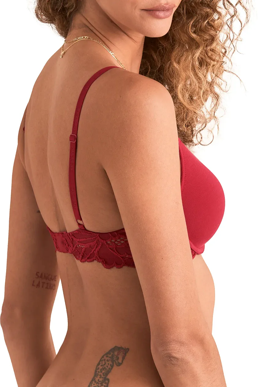 Teagan B1 Dark Red 2 Contour bra bundle Model 3