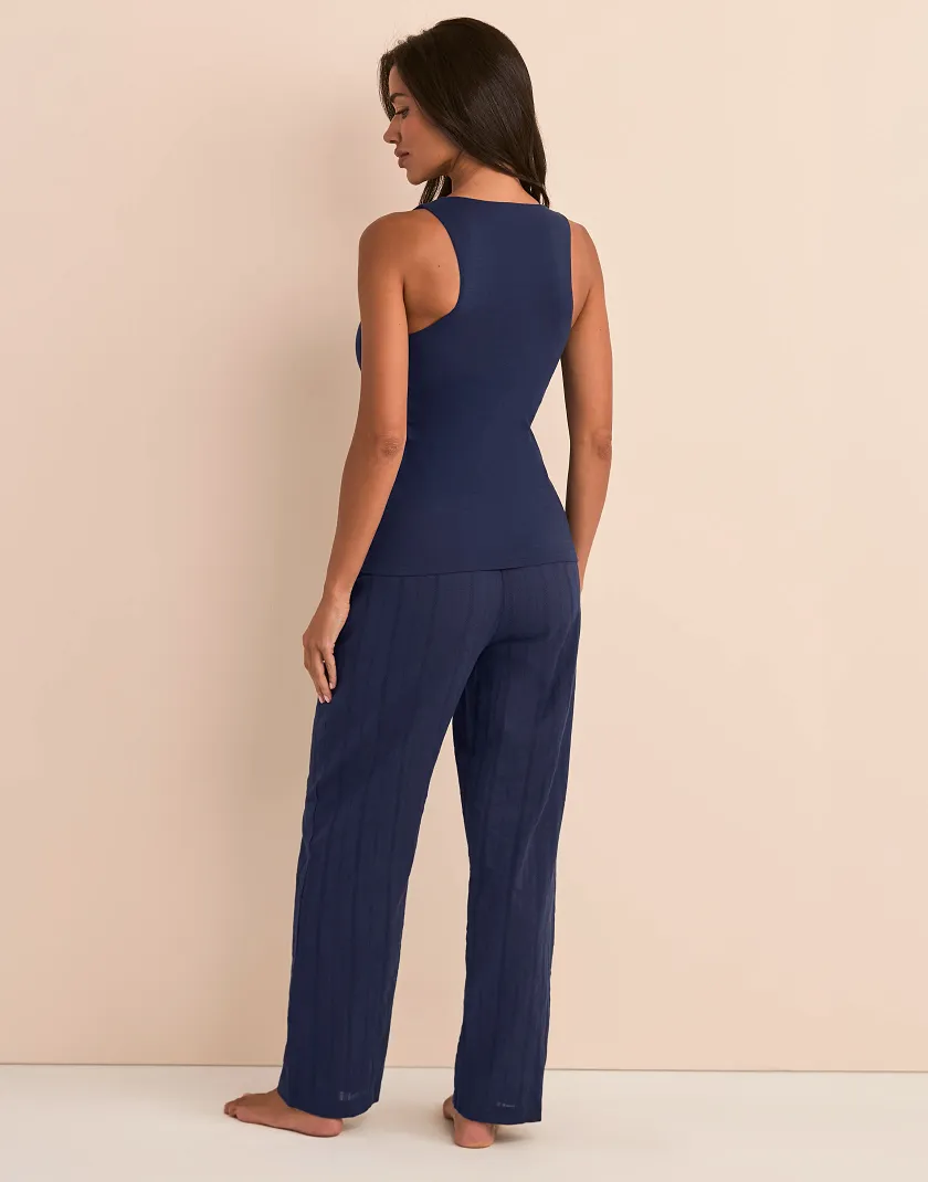 Kirsten Dark Blue Lined lounge bundle Model 6