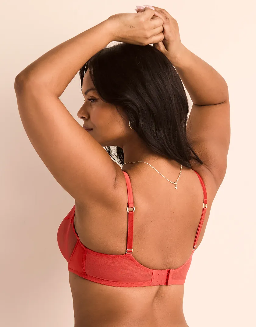 Brittani Dark Orange 2 Unlined bra bundle Model 4