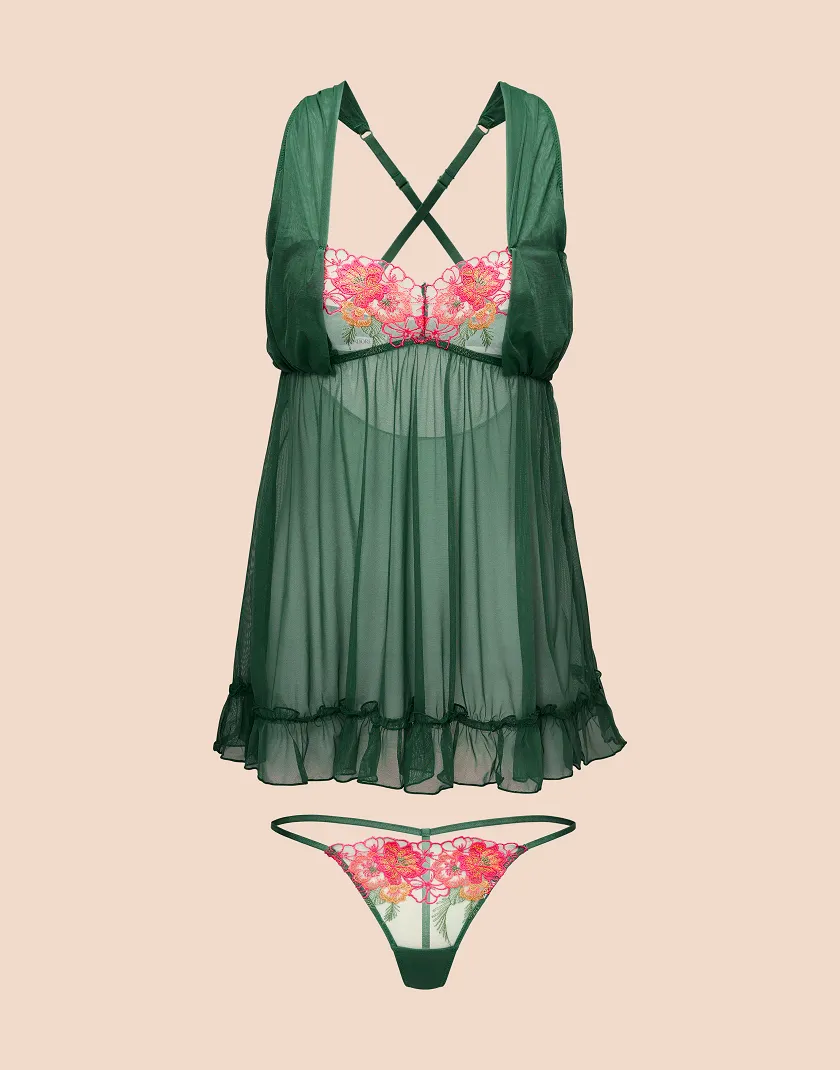 Kailani Dark Green Unlined lingerie bundle Still 5