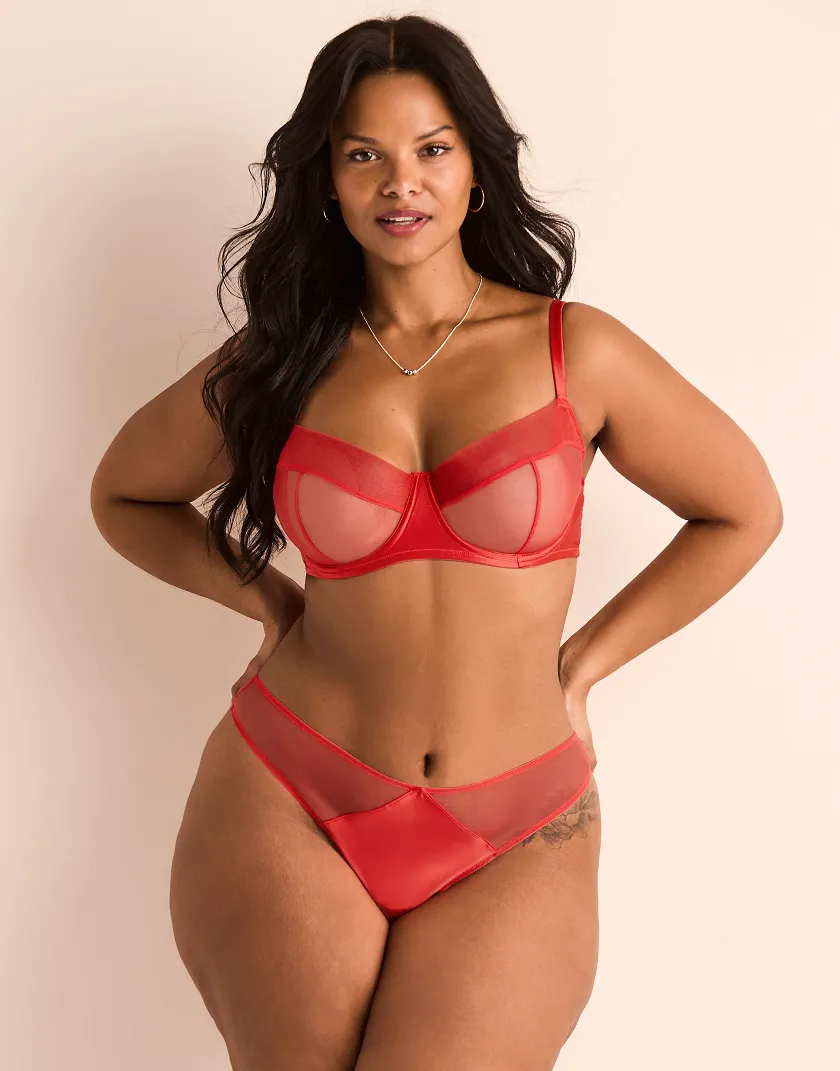 Brittani Dark Orange 2 Unlined bra bundle Model 7