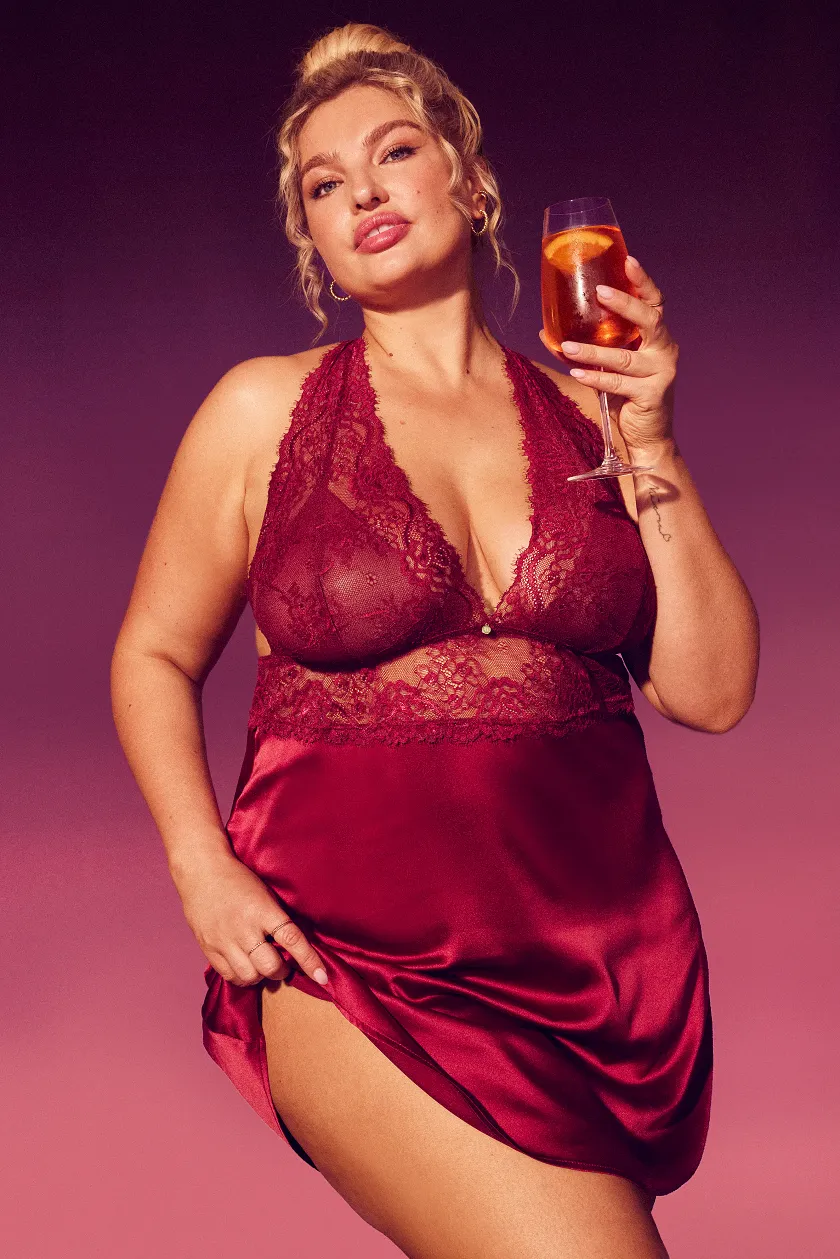 Galilea Dark Red lingerie bundle Model 6