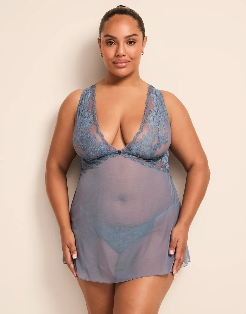 Nedda Dark Blue Unlined lingerie bundle Model 2